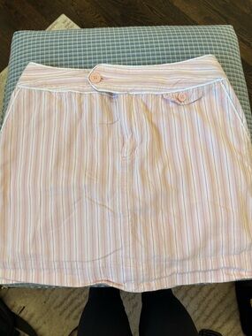 Sanoma Striped Mini Skort in Pink and White
